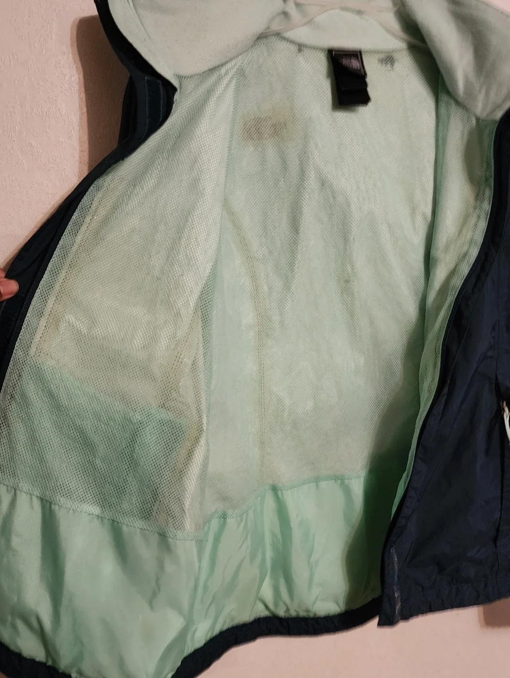 The North Face Hyvent Windbreaker Hooded Jacket Blue Size S Jacket (Flaws)